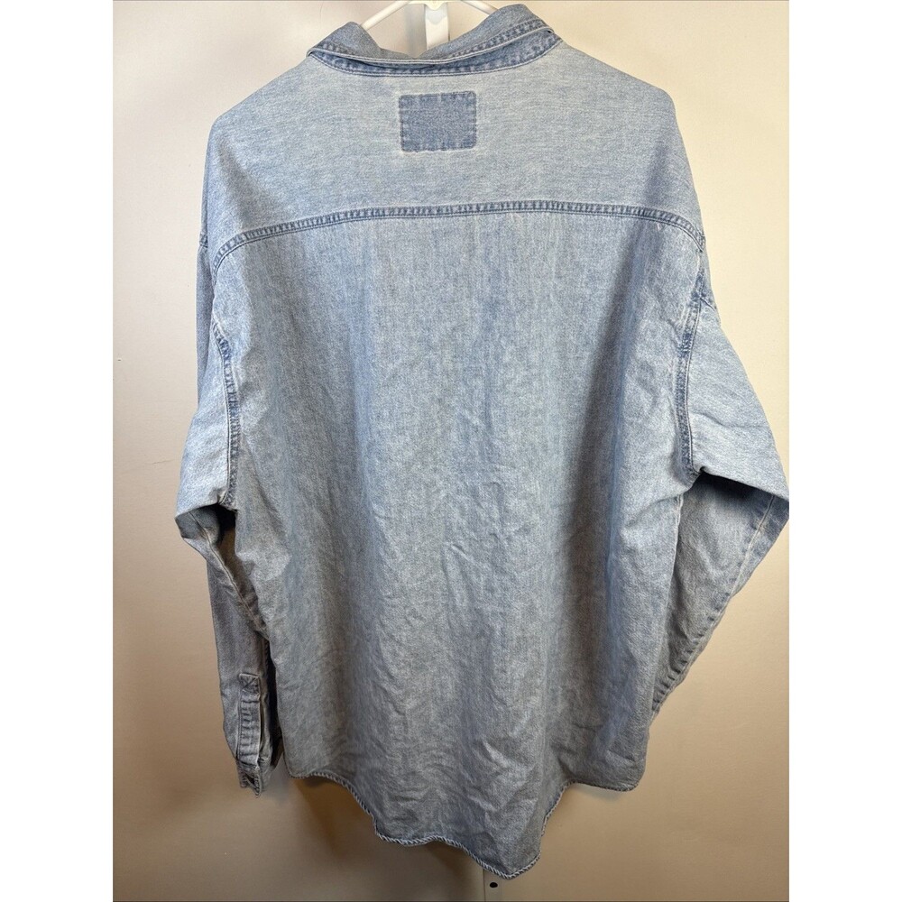 Vintage Red Tab Levi's Men's Denim Button-Up Relaxed Fit Shirt Sz XL Light Wash - Picture 7 of 9